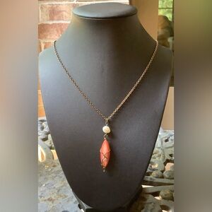 Wire Work Shell Freshwater Pearl Handcrafted Summer Necklace